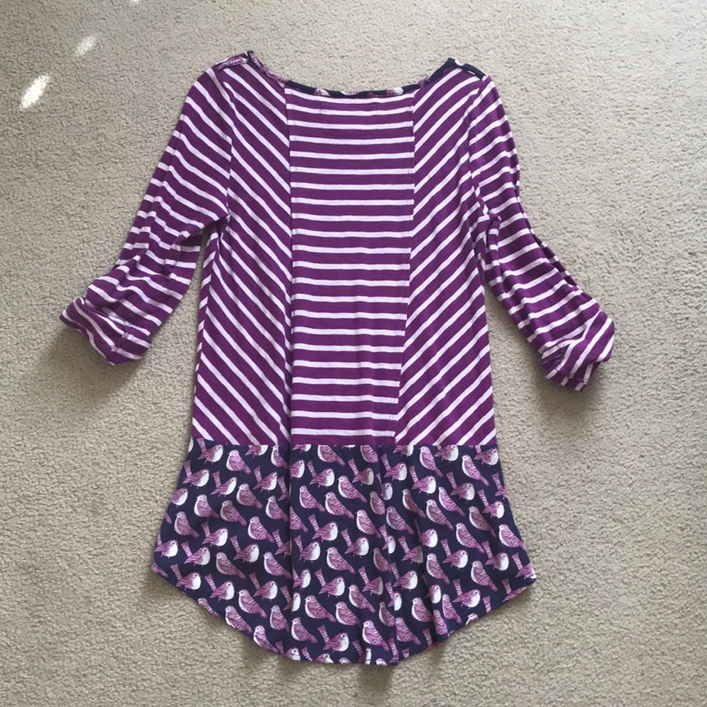 Anthropologie purple and white striped top - Picture 2 of 3